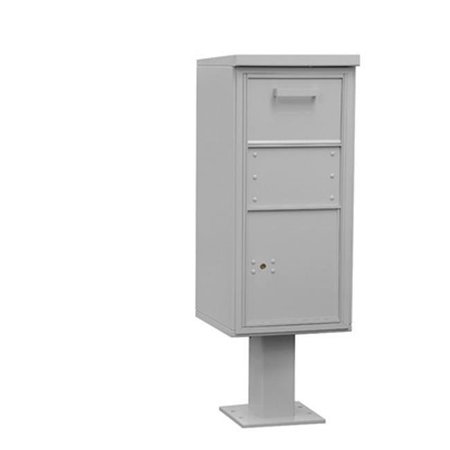 SALSBURY INDUSTRIES Salsbury 3450GRY Salsbury Pedestal Collection Box Includes Pedestal And Master Commercial Lock - Regular - Gray 3450GRY